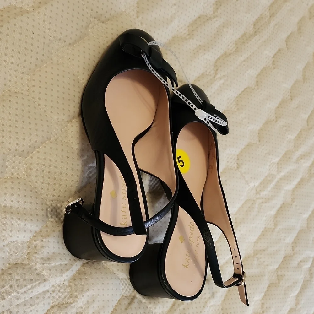 Kate Spade Black Slingback Heels with Bow